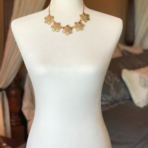 Anthropologie Floral Gold Necklace NWOT